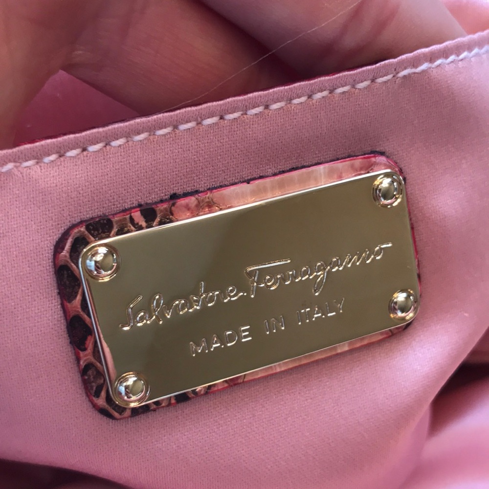 Salvatore Ferragamo Python Skin Frame Clutch - image 6